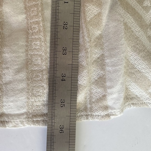 Old Navy Jacquard Mini Swing Dress Womens L Geo Beige Aztec Coastal Boho Cottage - Picture 9 of 9